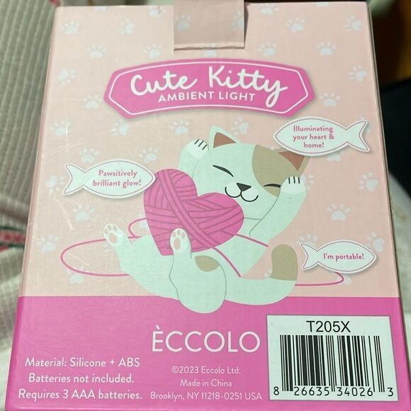 New Eccolo Ambient light mini lamp soft squishy white cute kitty - Picture 8 of 11